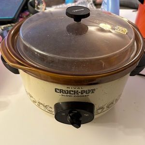 Vintage Rival 3350 5 Quart Crock-Pot Slow Cooker Removable Stoneware Tested👍